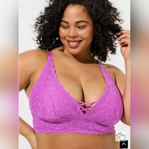 Torrid XO Front Lace Bralette NEW Hot Pink
